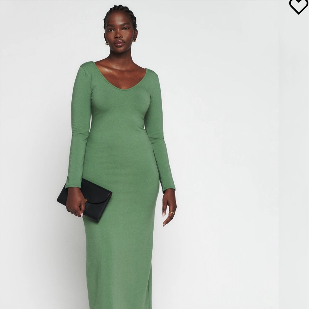 Reformation Dari knit dress size M in green.